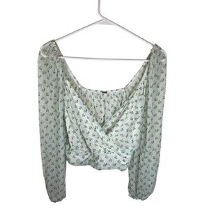 Free People Sweetie Pie Wrap Crop Floral Blouse